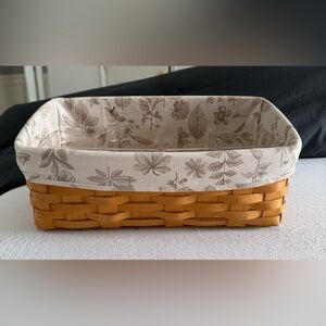 Longaberger Vanity Basket with Floral Liner